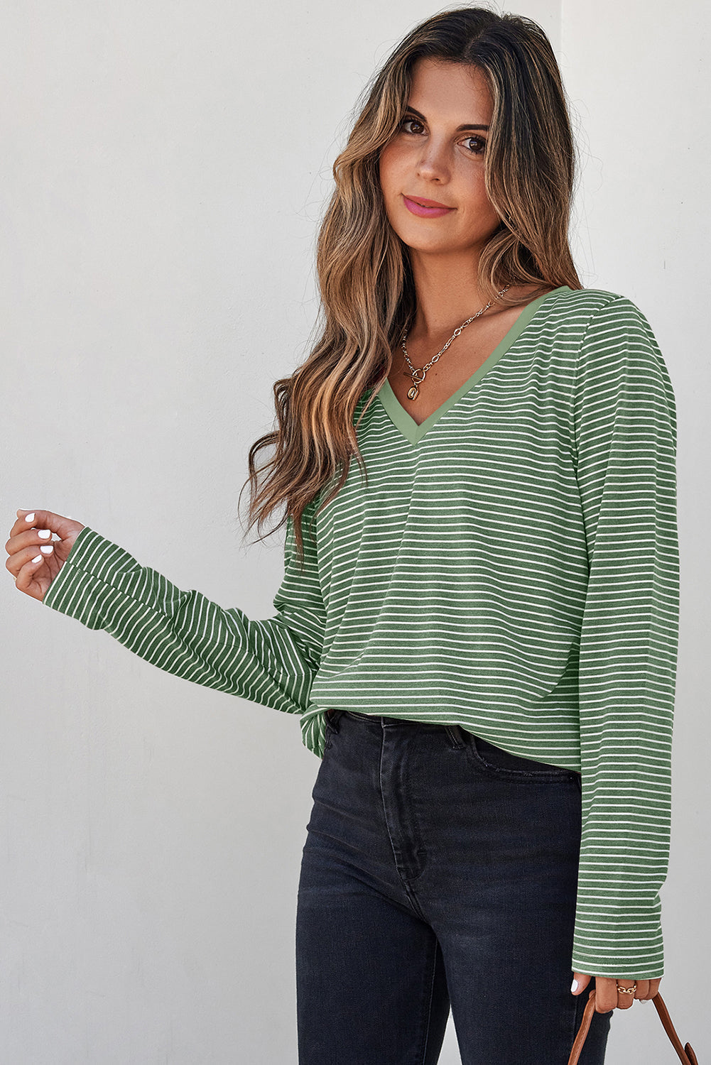 Capri Stripe Stretchy Long Sleeve Top-2