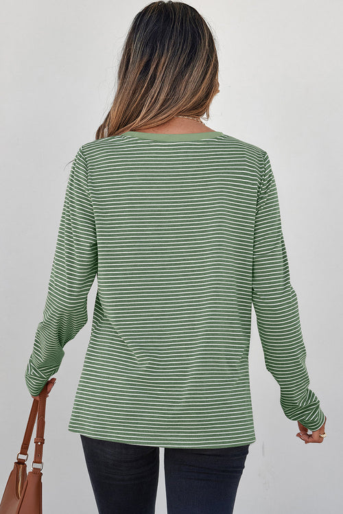 Capri Stripe Stretchy Long Sleeve Top-1