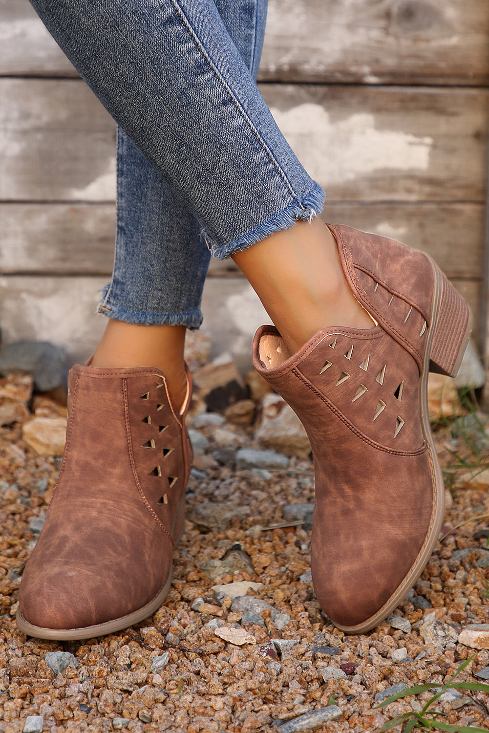 Quinn Cut Out Suede Ankle Boots-5