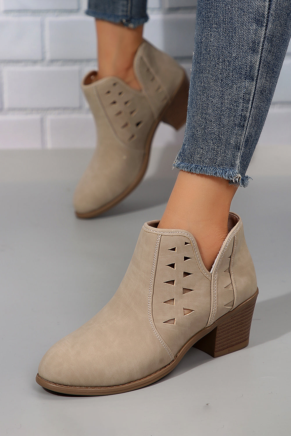 Quinn Cut Out Suede Ankle Boots-2