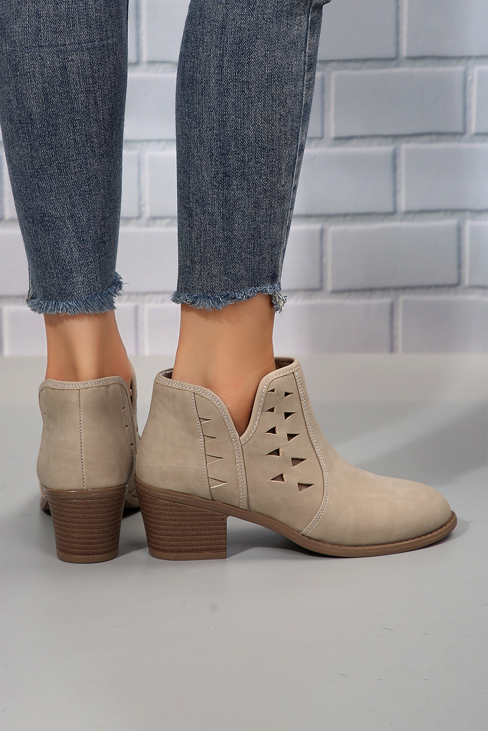 Quinn Cut Out Suede Ankle Boots-3