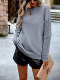 Grey Cable Knit Sweater