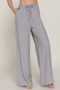 Light Grey Linen Flowy Pants