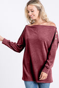 Burgundy Off the Shoulder Top