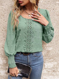Sage Swiss Dot Lantern Blouse
