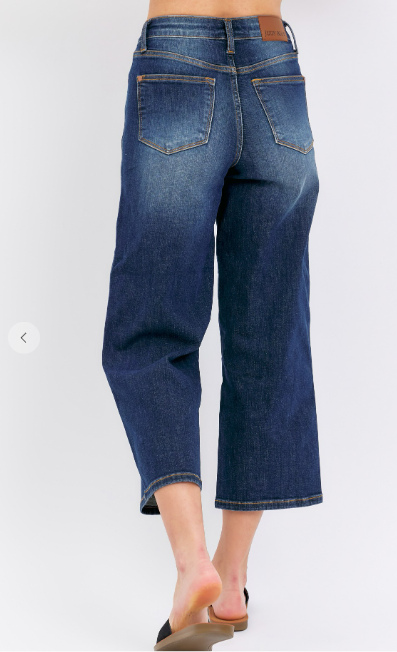 Judy Blue Mid-Rise Tummy Control Crop Wide