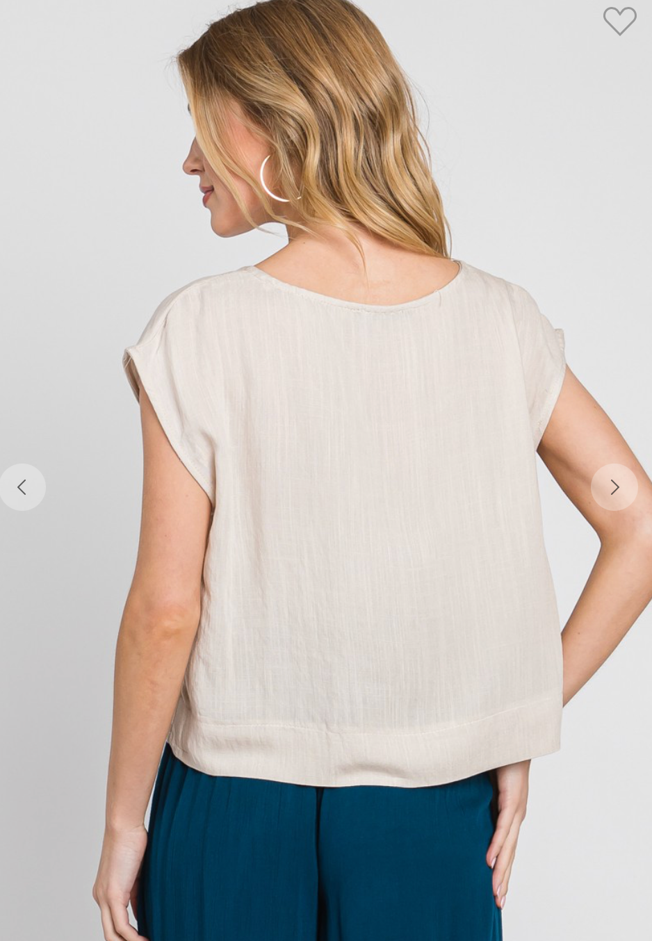 Oatmeal Woven Crop Top Blouse