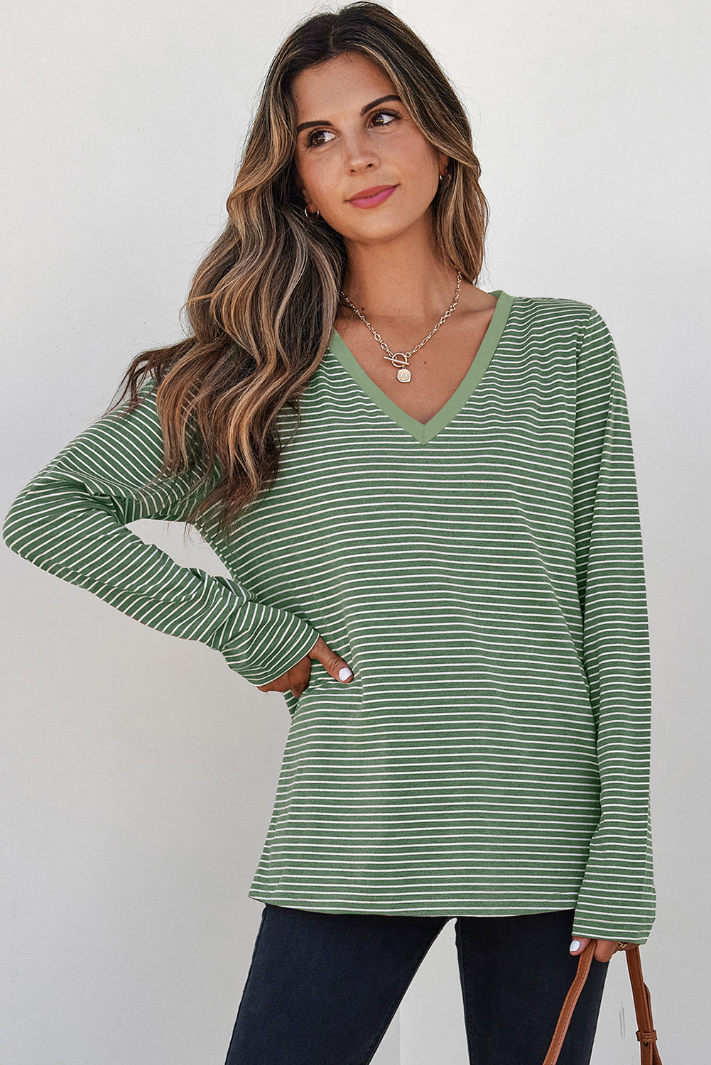 Capri Stripe Stretchy Long Sleeve Top-3