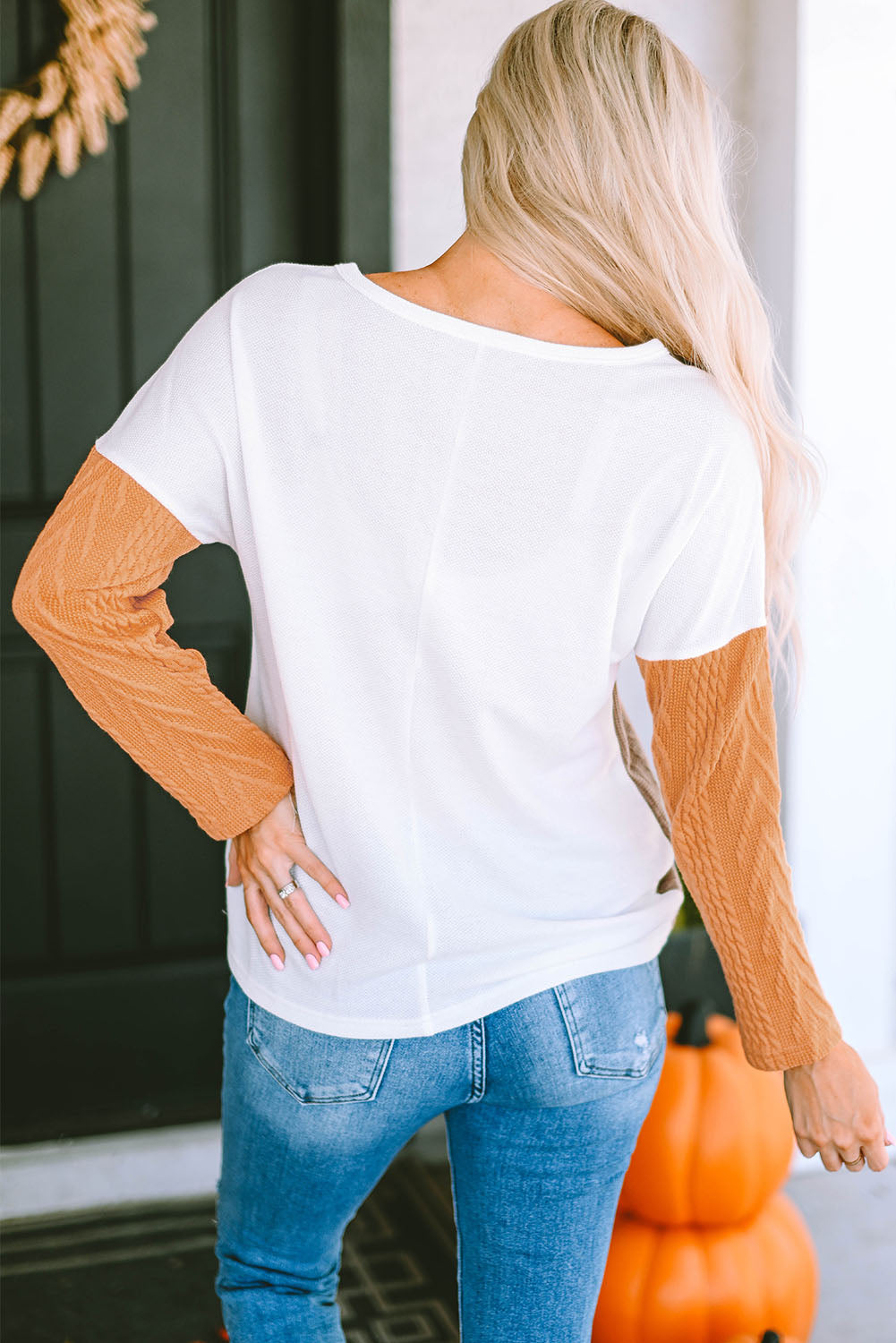 Emily Textured Knit top Long Sleeve Top-1