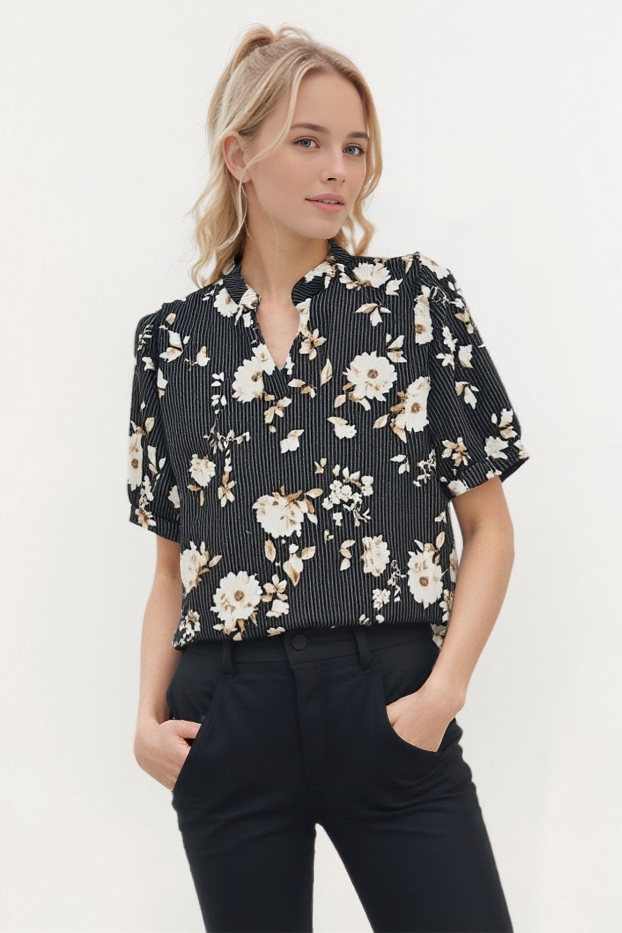 Puff Sleeve Floral Top